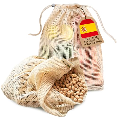 Malla Coccion 2 Uds - Bolsas de Coccion Reutilizables - Bolsas Legumbres Coccion 30x25 cm y 25x20 cm - Bolsa Garbanzos Cocido, Sopas, Guisos