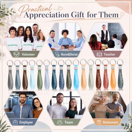 Image of Hoteam 80 Pcs Thank You Keychains Bulk Inspirational Key Chains