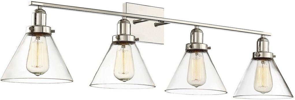 Savoy House 8-9130-4-109 Drake 4-Light Bath Bar in Polished Nickel
