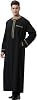 Kaftan Herren Lang Gebetskleidung für Männer Islamische Kleidung Herren Muslim Kleid Langarm Arabische Abaya Robe mit Taschen Islamische Geschenke