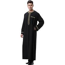 Kaftan Herren Lang Gebetskleidung f r M nner Islamische Kleidung Herren Muslim Kleid Langarm Arabische Abaya Robe mit Taschen Islamische Geschenke