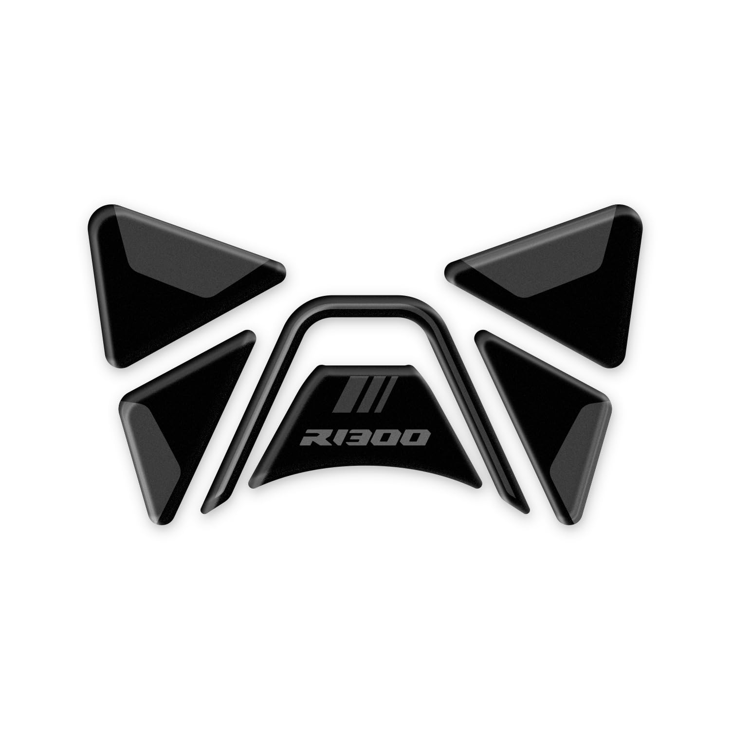 AZ graphishop KIT Autocollants pour BOÎTE À Gants en RÉSINE 3D Compatible avec BMW R 1300 GS À PARTIR DE 2024 AST-003 (Triple Noir)