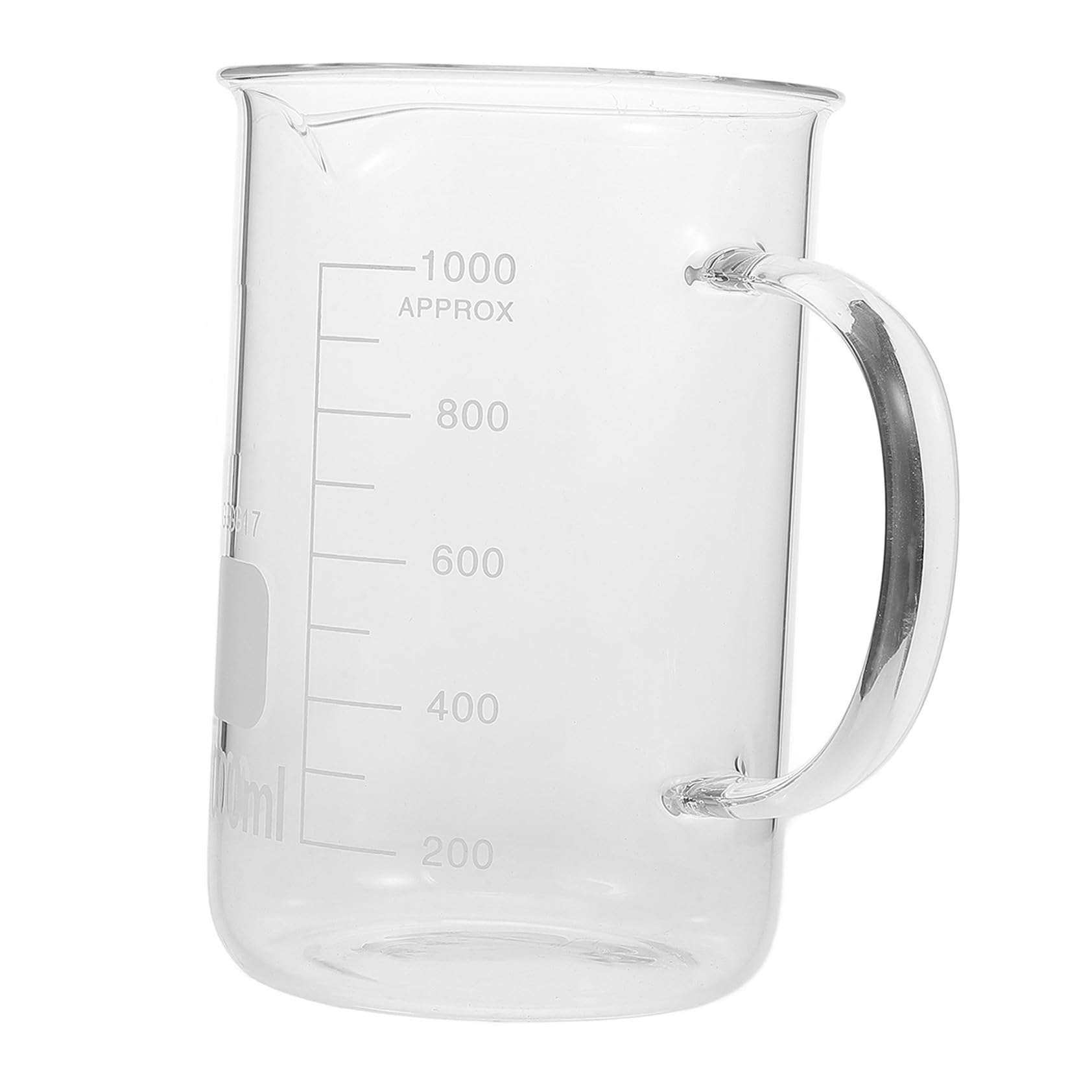 Glasbecher mit Griff und Ausguss, 1000ml Messbecher aus Glas