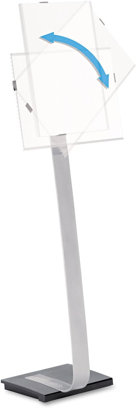 Durable Info Sign Duo Floor Stand, Letter-Size 8.5" x 11" Inches Inserts - 15" x 46.5" Size Clear