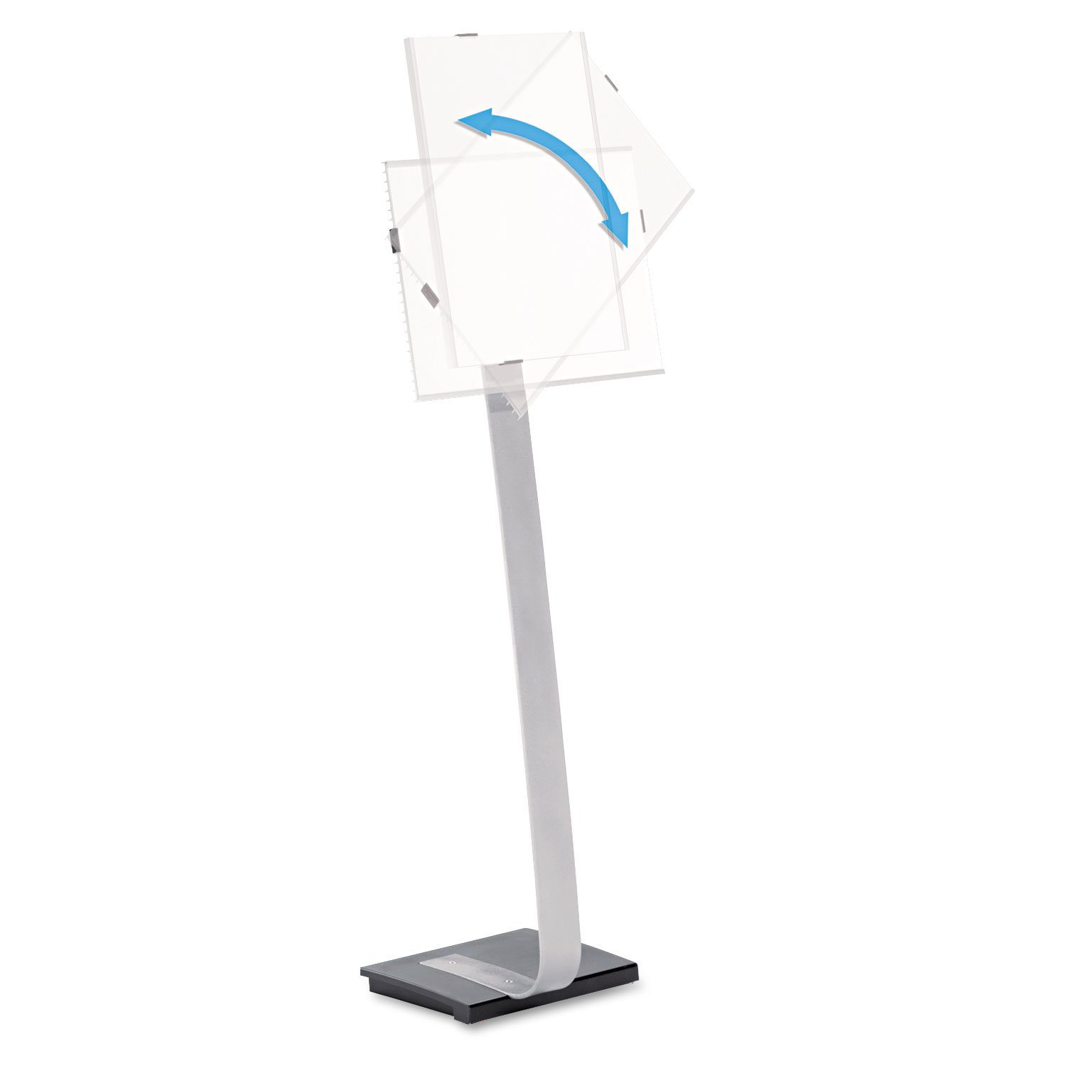 Durable Soporte para letreros de suelo para insertos de tamaño carta, base de aluminio de estudio, retrato y paisaje, 40-1/2 pulgadas - 46-1/2 pulgadas de altura (481423)