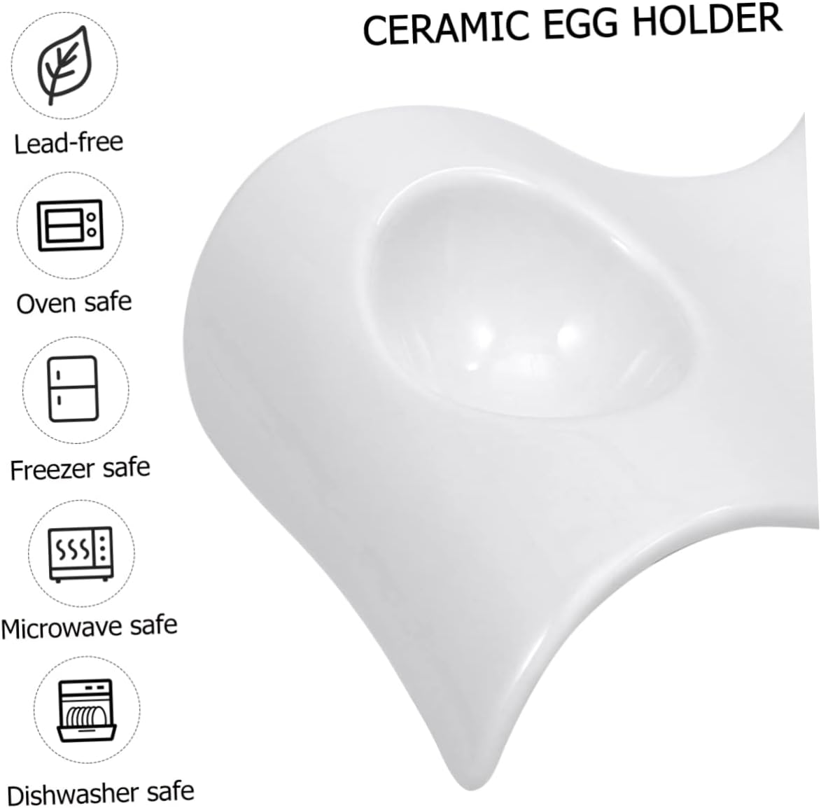 ABOOFAN 2pcs Ceramic Egg Holder Stand Wave Type Egg Cups for Home and Restaurant Elegant White Tray and Creative Design for Organizing