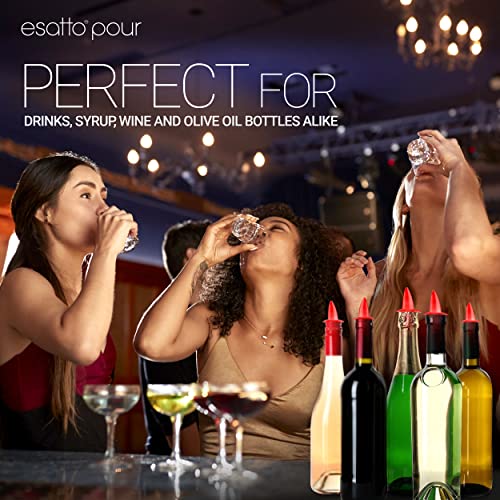 Esatto 50 Pieces Plastic Bottle Pourer Or Liquor Spout Pourer - Versatile As A Drink Pourer, Alcohol Pourer Spouts And Syrup Easy Pourer Dispense - Easy Install, Durable, Professional Bar Tool #TOP6