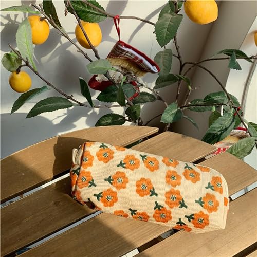 Image of Pencil Case Pen Case Office College School Storage Bag Pouch Holder Box Organizer Makeup Pouch Cosmetic Bag Aesthetic floral flower Cute Pencil Case for Girls Boys Kids (Plum blossom)