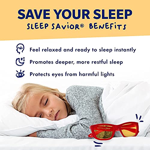 Safetyblue - Ambient Nights Jr Kids Glasses, Non-Prescription Computer And Gaming Glasses With Green And Blue Light Filter, Ultra-Durable And Bendable, Unisex, Rhea Red #TOP6