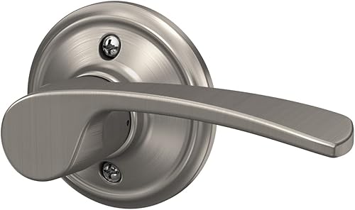 Schlage F170 MER 619 RH - Manija de puerta Merano para diestra, manija de puerta simulada sin giro de un lado, níquel satinado