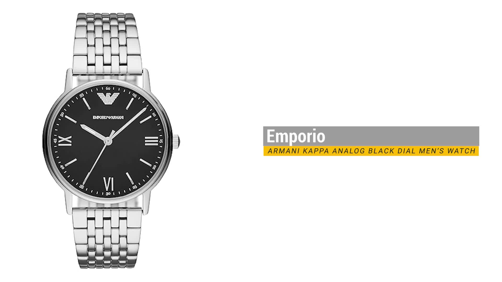 Buy Emporio Armani Kappa Stainless Steel Analog Black Dial Men's