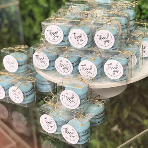 JCXGRVC Pacote com 100 caixas de macaron transparentes, caixas de trufas de chocolate, caixas de mor