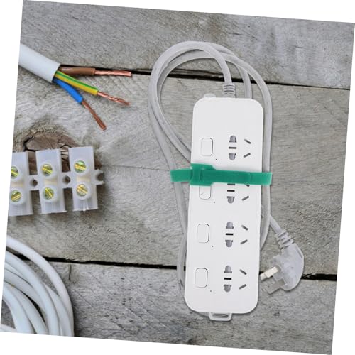COHEALI 100pcs Organizadores de Cordón Reutilizables con Abrazaderas de Gancho y Bucle Verde para Cables de Carga y Gestión de Electrodomésticos Bajo el Escritorio miniatura 5