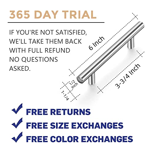 Ravinte 2 Pack 6 Inch Cabinet Pulls Brushed Nickel Stainless Steel Kitchen Cupboard Handles Cabinet Handles, 3.75 Inch Hole Center #TOP2