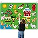 Farm Animals Filz Story Board Set für Kinder 3,5 Fuß 38Pcs Educational Farmyard Interaktives Geschichtenerzählen Flanell Board Vorschulhaustiere Früherziehung Spielset für Geburtstagsgeschenk