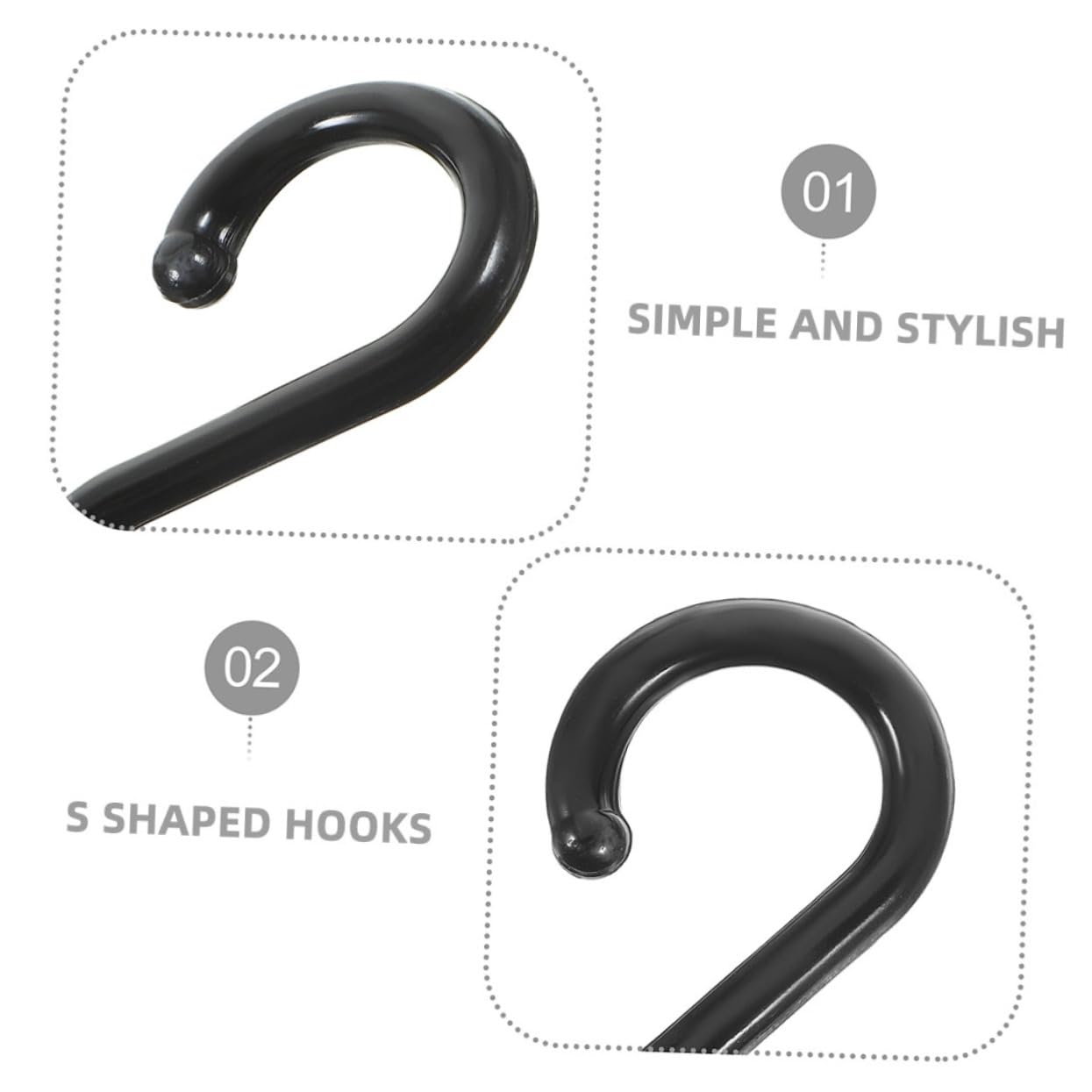 VILLFUL 200pcs S Hanger Hooks Clothes Hanger Hook Towel Hooks Bird Feeders Hooks Hanging Plants Hooks Plant Hanging Hooks S Hooks for Hanging Hook for Supermarket Hangers Black Pp