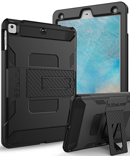 SKYLMW iPad 5th/6th Generation Cases, Heavy Duty with Kickstand Shockproof Protective Case Cover for Apple iPad 9.7 inch 2017/2018,iPad Air/iPad Air 2/iPad Pro 9.7,New Black SKYLMW iPad 5th/6th Generation Cases, Heavy Duty with Kickstand Shockproof Protective Case Cover for Apple iPad 9.7 inch 2017/2018,iPad Air/iPad Air 2/iPad Pro 9.7,New Black