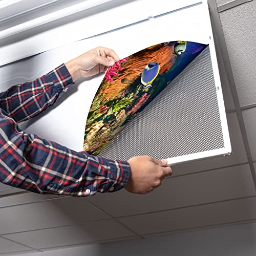 Image of Fluorescent Light Cover for Classroom Ceiling Lights - Premium Backlit Film Insert 2x4 (22.38 inchx46.5 inch) Florescent Fixture (Pack of 1) School, Office, Sensory, Improve Focus, Eliminate Headaches - Ocean