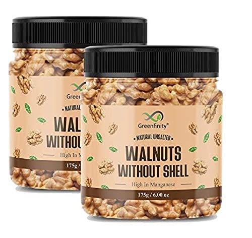 GreenFinity Walnuts Without Shell, Akhrot Giri - 175g [Jar Pack], (Buy 1 Get 1 Free)., Dry Fruits