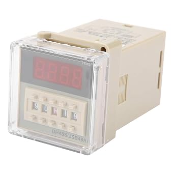 Timer Relay, Delay Relay Module DH48S-1Z Power On Delay Timer Relay Digital Display 0.01S-99H99M AC 220V with Base