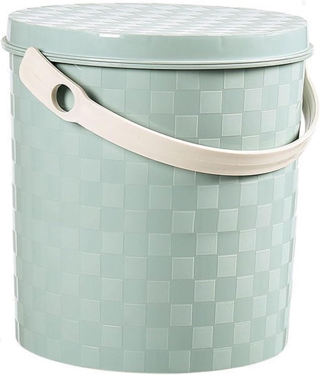 Orinal, Orinal Grueso con Tapa, Cubo de plástico portátil, Taburete Almacenamiento for Orinal, for Acampar, Viajar, casa, Coche, Multiusos(Light Blue,28cm)
