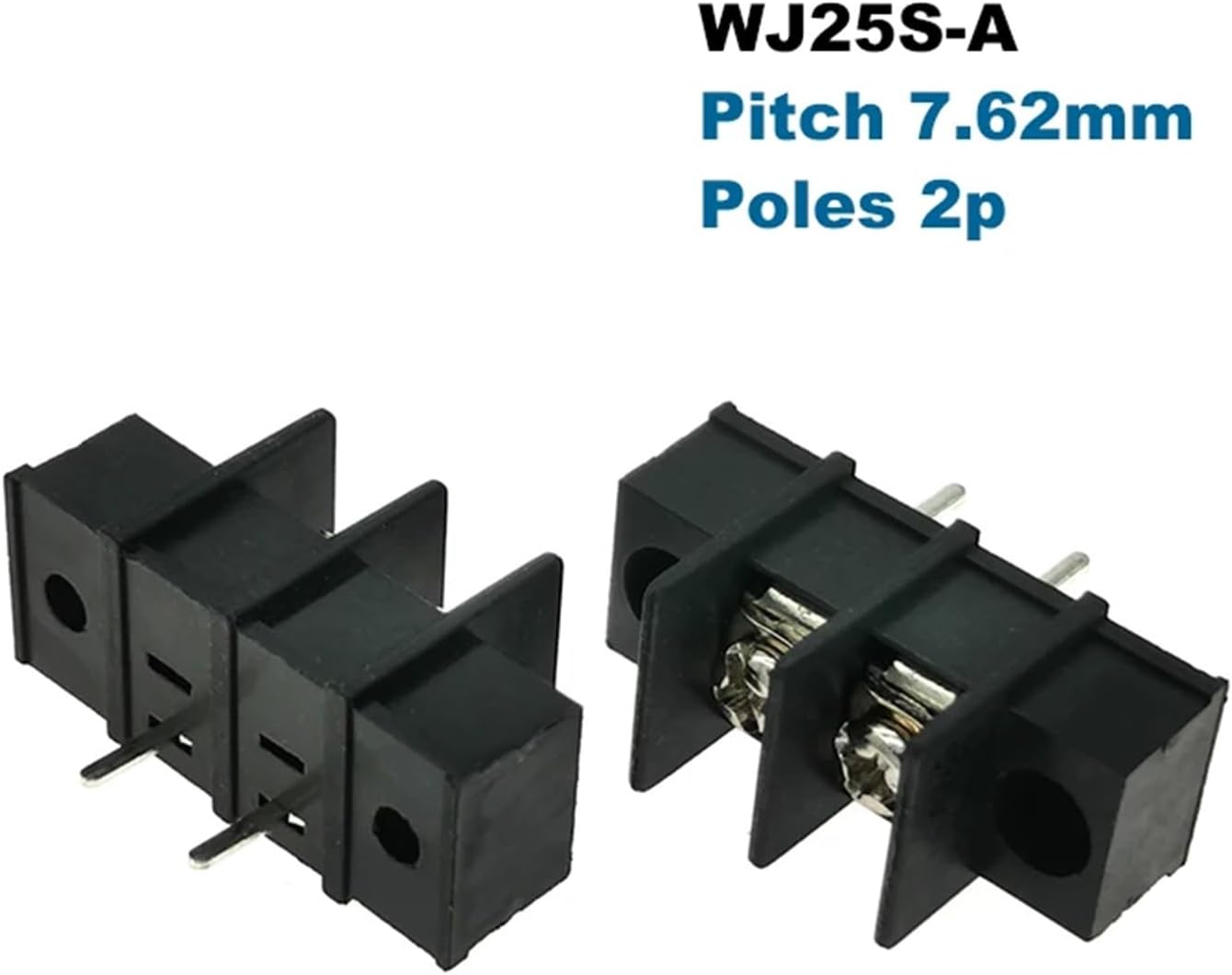 5Pcs Barrier Screw PCB Terminal Block Pitch 7.62mm Morsettiera Straight 2P 3P Wire Connector Cable 22-14AWG 2.5mm2 15A