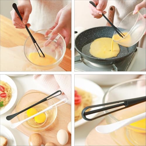 Image of 3 Pcs 2 in 1 Tiny Whisk, Multifunctional Small Whisks for Cooking, Mini Whisk, Mini Small Wisk for Blending, Whisking, Beating Ingredients, Mixing Sauces (3, Black)