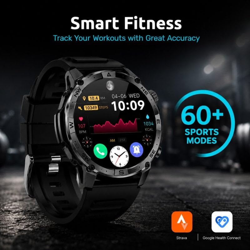 Nilait Watch Cometta One Smartwatch Outdoor GPS para Senderismo, Trail Running y Trekking, Pantalla AMOLED 1.43", GPS Dual Band L1+L5, Brújula, Altímetro, Barómetro, IP68, 3ATM, Negro