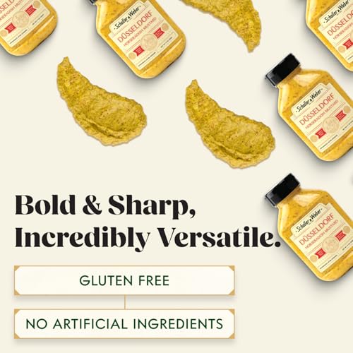 Image of Schaller & Weber Dusseldorf Horseradish Mustard, 9 Oz Squeeze Bottle (1 Pack) | Hot German Mustard with Horseradish, All Natural Deli Mustard for Sausages, Pretzels & Sandwiches
