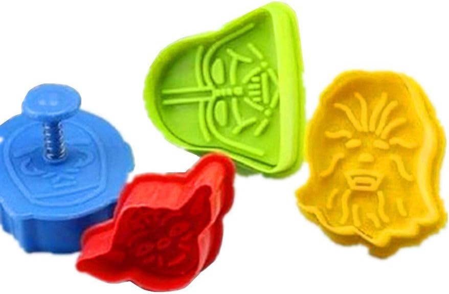 Set of 4 Star Wars Cookie Cutters Plungers for Cake Mould Mold Decoration Fondant Bakeware Baking