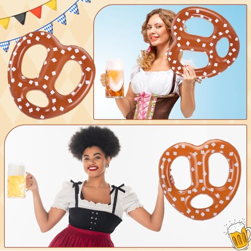 Image of Leyndo 6 Pcs Inflatable Pretzels Oktoberfest Beer Festival Party Decor Bavarian Pretzels Balloons 15 inch Oktoberfest Decorations for National Pretzel Day German October Decor Beer Gardens Party Supplies