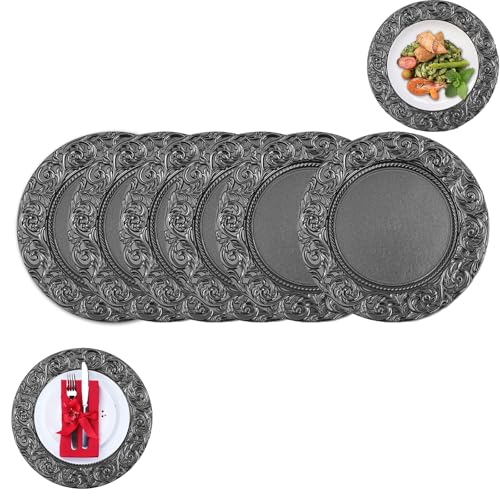 100 Pzs Platos Redondos Decorativos 13 Pulgadas Negros miniatura 1