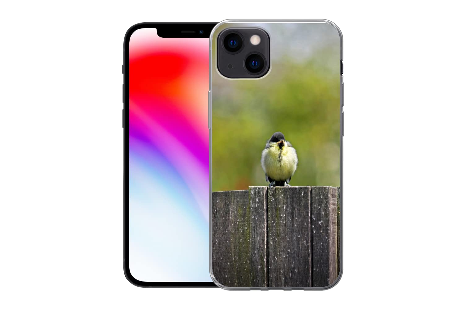 MuchoWow Funda para iPhone 13 - Tres jóvenes Tetas Grandes sentadas en una Valla - Funda de Silicona/Funda Blanda para teléfono móvil