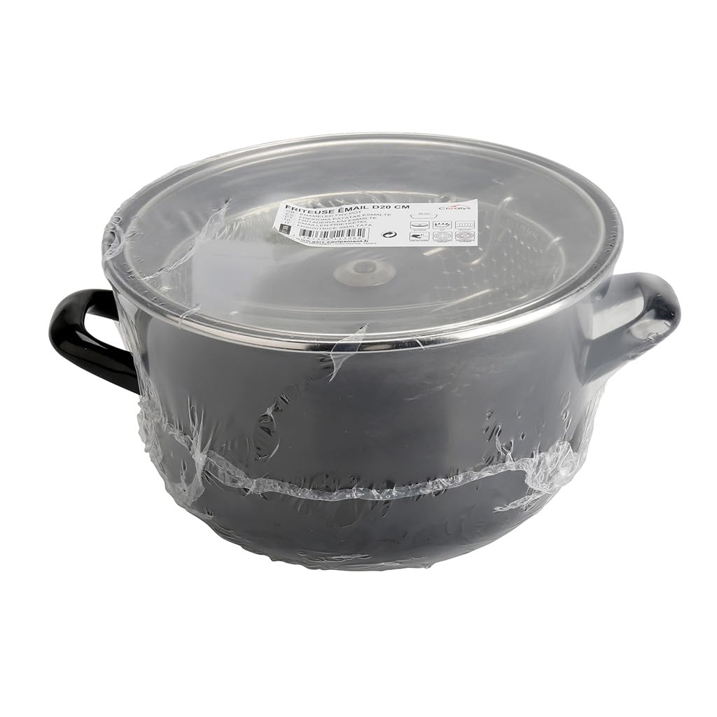 Cocotte Friteuse Vintage Japy - Années 50 - Jaune émaillée - Cuisine Rétro