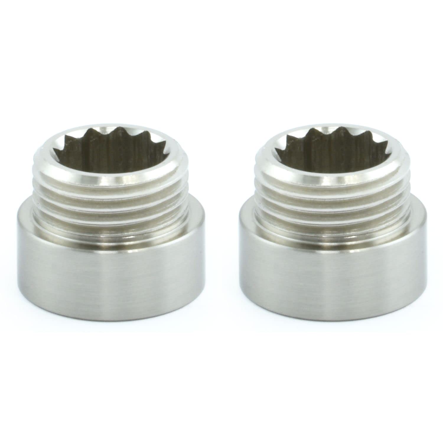 Hot Flow | 10Mm Rigid Radiator Valve Extensions 1/2 Inch Bsp (Satin Nickel) (Pair)