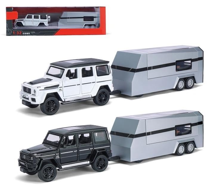 Image of Invite Enterprise 1:32 Marcedees G63 Trailer Diecast Metal Pull Back Car with 6 Openable Doors with Sound and Light Toy Decoration car Best Gift Toys for Kids 【Colors as Per Stock】