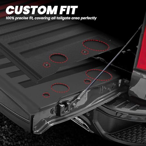Image of LASFIT Truck Tailgate Mat 2019-2026 for Chevrolet Chevy Silverado & GMC Sierra 1500 (Not Fit Multipro Tailgate & EV & 2019 Limited), All Weather TPE Tailgate Protector Liner (Not Fit Drop-in Liners)