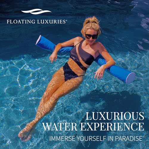 Floating Luxuries Kai Pool Noodle, Adult Pool Float, Fade-Resistant Marine Grade Fabric, Resort-Like Pool Accessories, 59 in, Pacific Blue