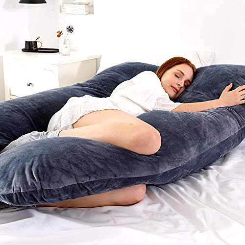 Pregnancy-Pillows-for-Sleeping-U-Shaped-Full-Maternity-Body-Pillows-with-Removable-Cover-for-Pregnant-Women-Back-Belly-Body-Support-Dark-Grey