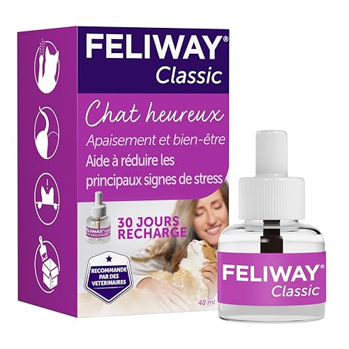 FELIWAY Classic 30 Jours - 1 Recharge pour Diffuseur de Phéromones Apaisantes pour Chats (48ml) -...