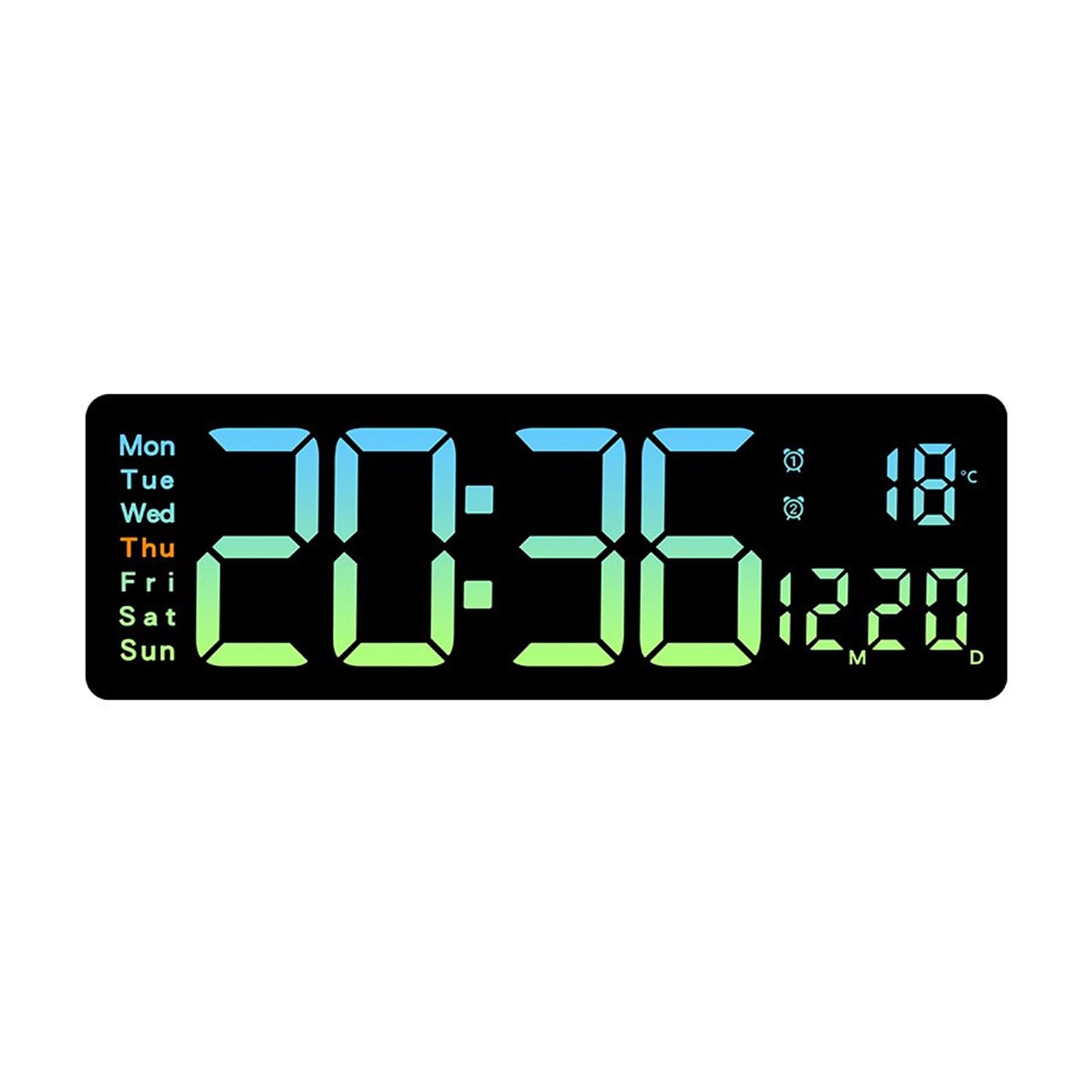Buxuaaaa LED Display Alarm Clock 10 Backlights Setting Led Clock with 2 Alarms Date Week Temperature and Humidity Worker