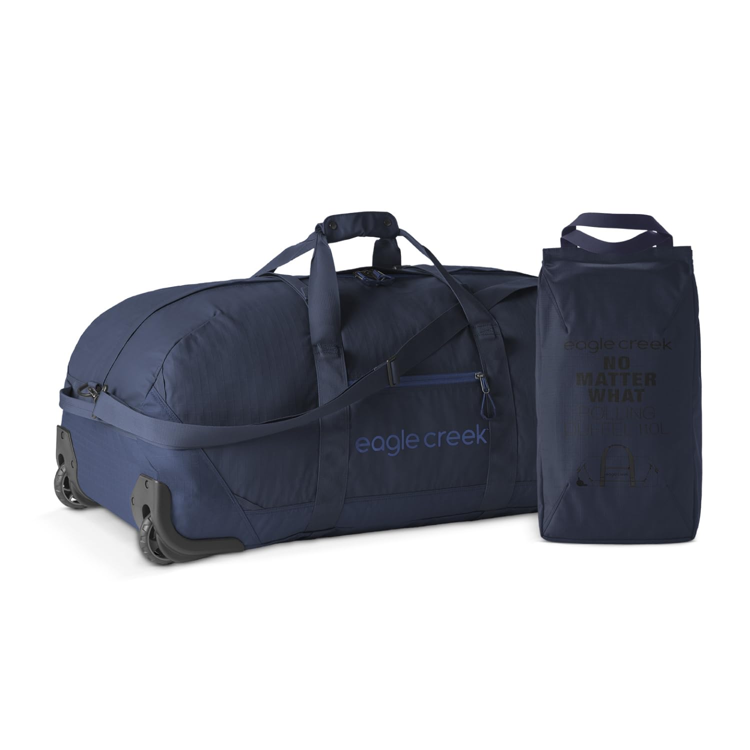 Eagle Creek No Matter What Rolling Duffel - Durable Rolling Bag for Travel - Adjustable Shoulder Strap - Heavy Duty Wheels - Lockable Zippers - Multiple Carry Options - 110L - Atlantic Blue