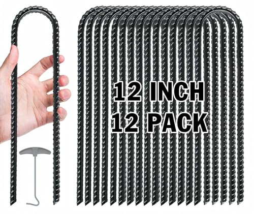 Gtongoko 12 Pack U-Shaped Ground Stakes