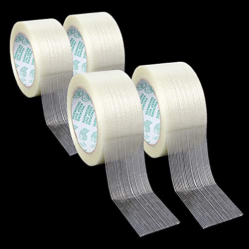 4 Pack Filament Tape 2 Inch X 82Ft, Zoeyes Heavy Duty Reinforced Strapping Tape 5.3 Mil Fiberglass Tape For Packing And Shipping #TOP2