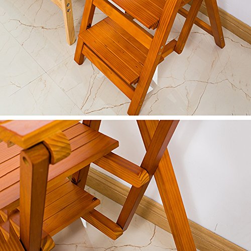 Escalera plegable taburete multifunción de madera resistente para cocina y salón de diseño 8