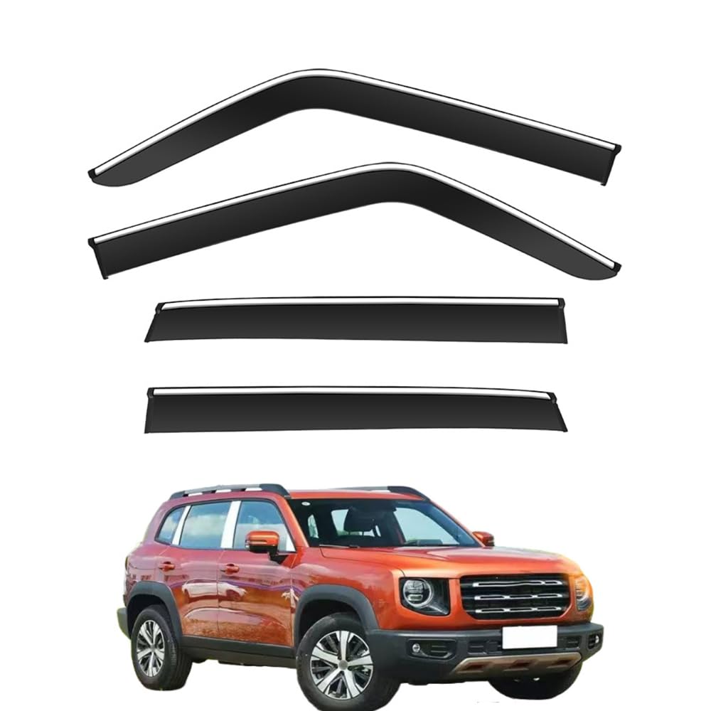 Qoemrhelt 4Pcs 4Pc Set In-Channel Wind Deflectors, For Haval Dargo/Dargo X 2020-2023 Window Visors Rain Guards Vent Visors Rain & Sun Protection,Car Accessories,