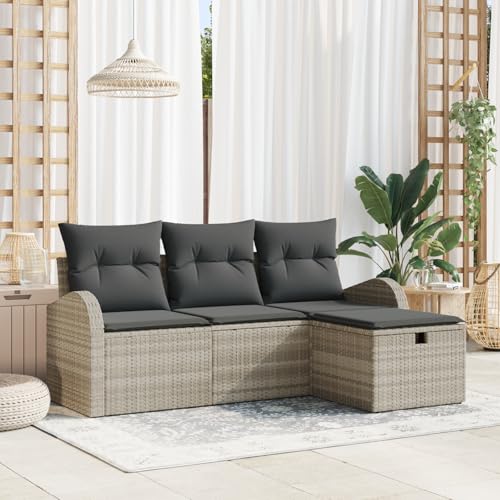 Salon de jardin en polyrotin 4 pièces : sublimez votre terrasse et balcon cet été