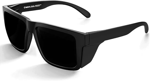 MAXJULI XXL Z87 Lunettes de soleil pour Hommes Femmes avec Boucliers Side fit pour Grandes Têtes UV400 Protection TR90 Envelopper autour 8228S