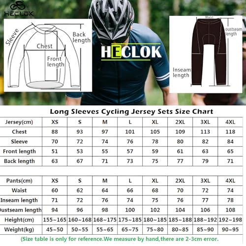 Conjunto de Maillot Ciclismo Manga Larga Hombre, Ropa de Ciclismo de Invierno Térmico para Hombre con Pantalón Acolchado de Gel 9D Y Culotte con Tirantes Polar cálido (TYP-3,L) - imagen 6