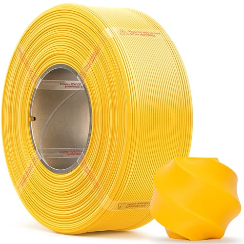 Image of PLA Basic, Pre-Dried Refill Filament 1kg (2.2lbs) for Reusable Spools, 1.75mm Spool-Less 3D Printing Filament Dark Yellow, Compatible with Bambu Lab 3D Printers - Sunflower Yellow